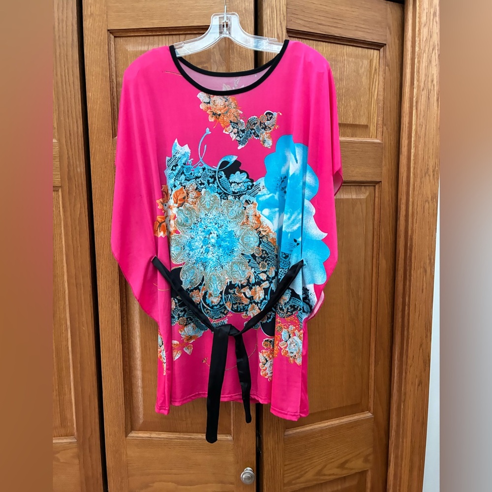 Elegant Pink Floral Women's Blouse